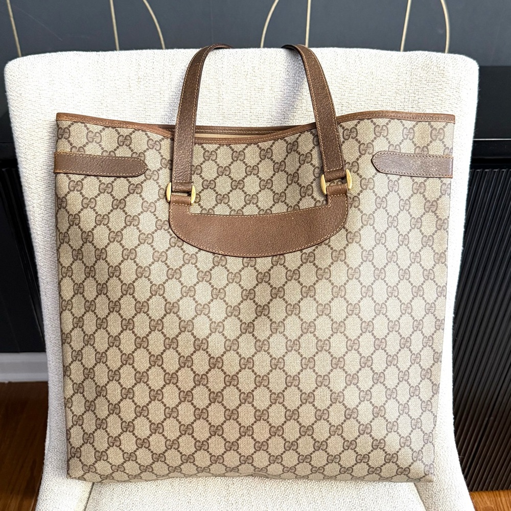 Authentic Gucci large tote bag brown monogram coated canvas - Picture 11 of 16